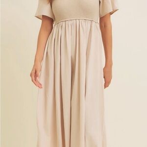 Elegant Cream Maxi Dress